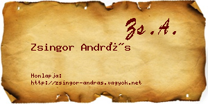 Zsingor András névjegykártya